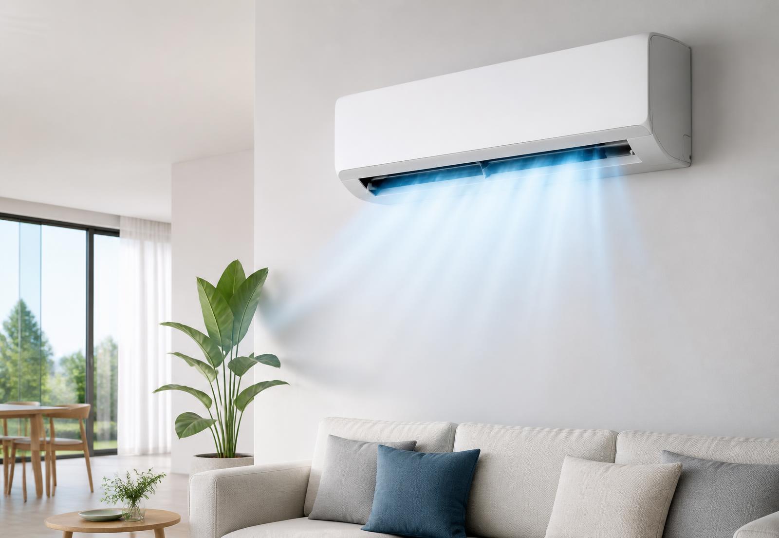 Gree split air conditioner cooling a modern living room